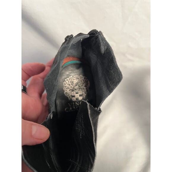 Vince Camuto Black Suede Ankle Boots Block Heel Women’s Size 7 - Picture 7 of 8